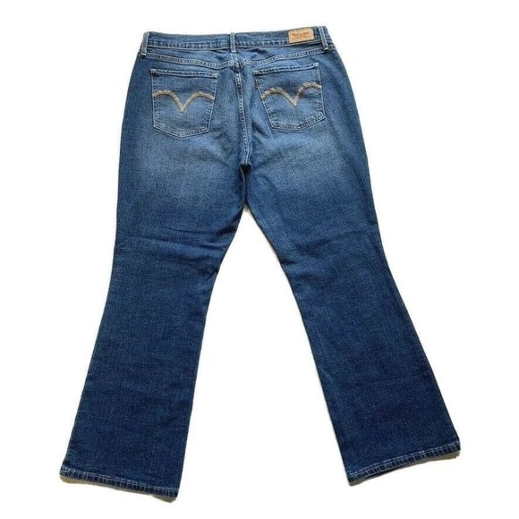 Levi's 515 Bootcut Jeans Womens 14S‎ (34x30) Stretch Dark Blue Denim Mid Rise - Picture 2 of 12